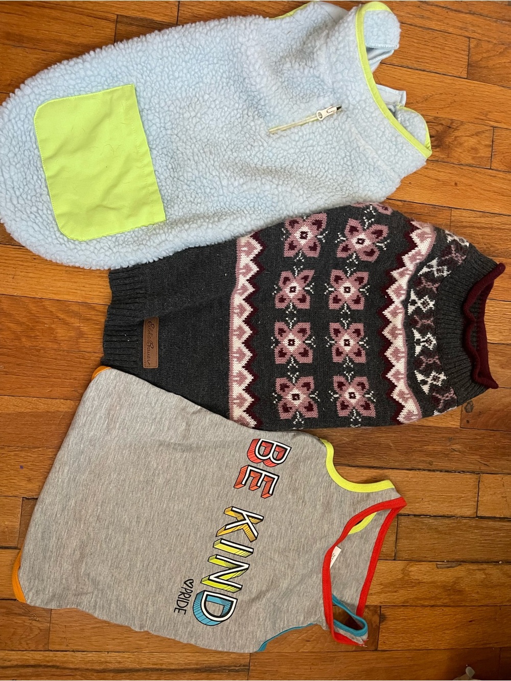 Multiple dog sweater bundle Gray 'Be Kind' Dog Tank Top with Multicolor Trim